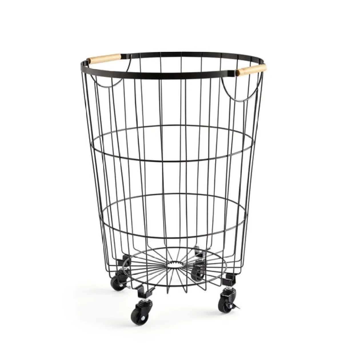 Metal Laundry Basket with Wheels – image 3
