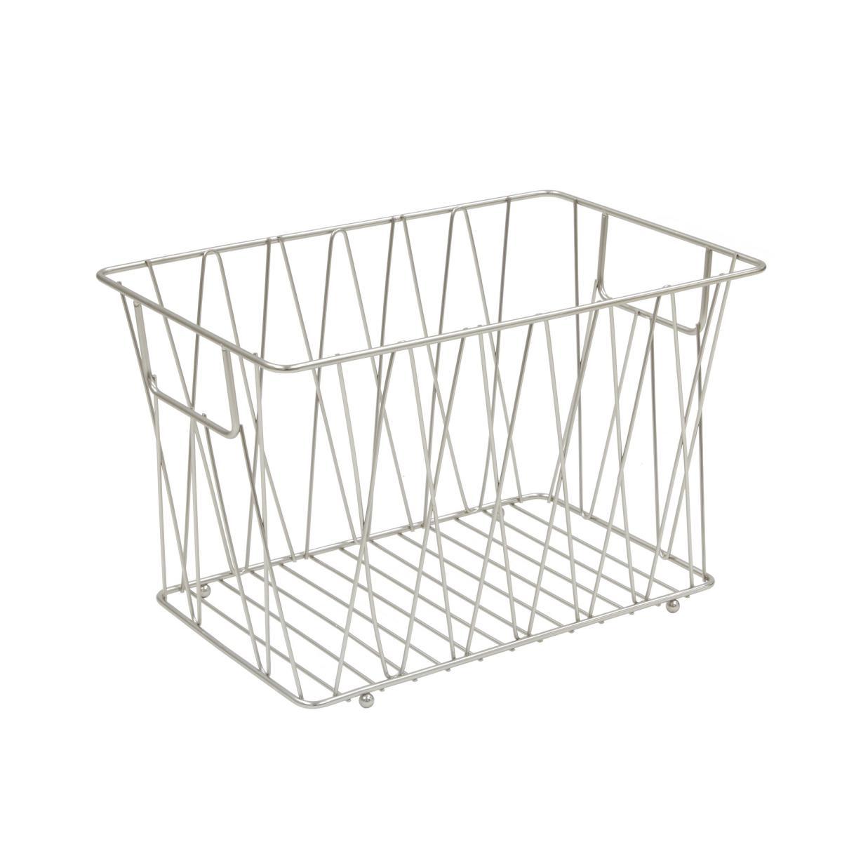 Luxe Brushed Silver Wire Basket Silver – image 2