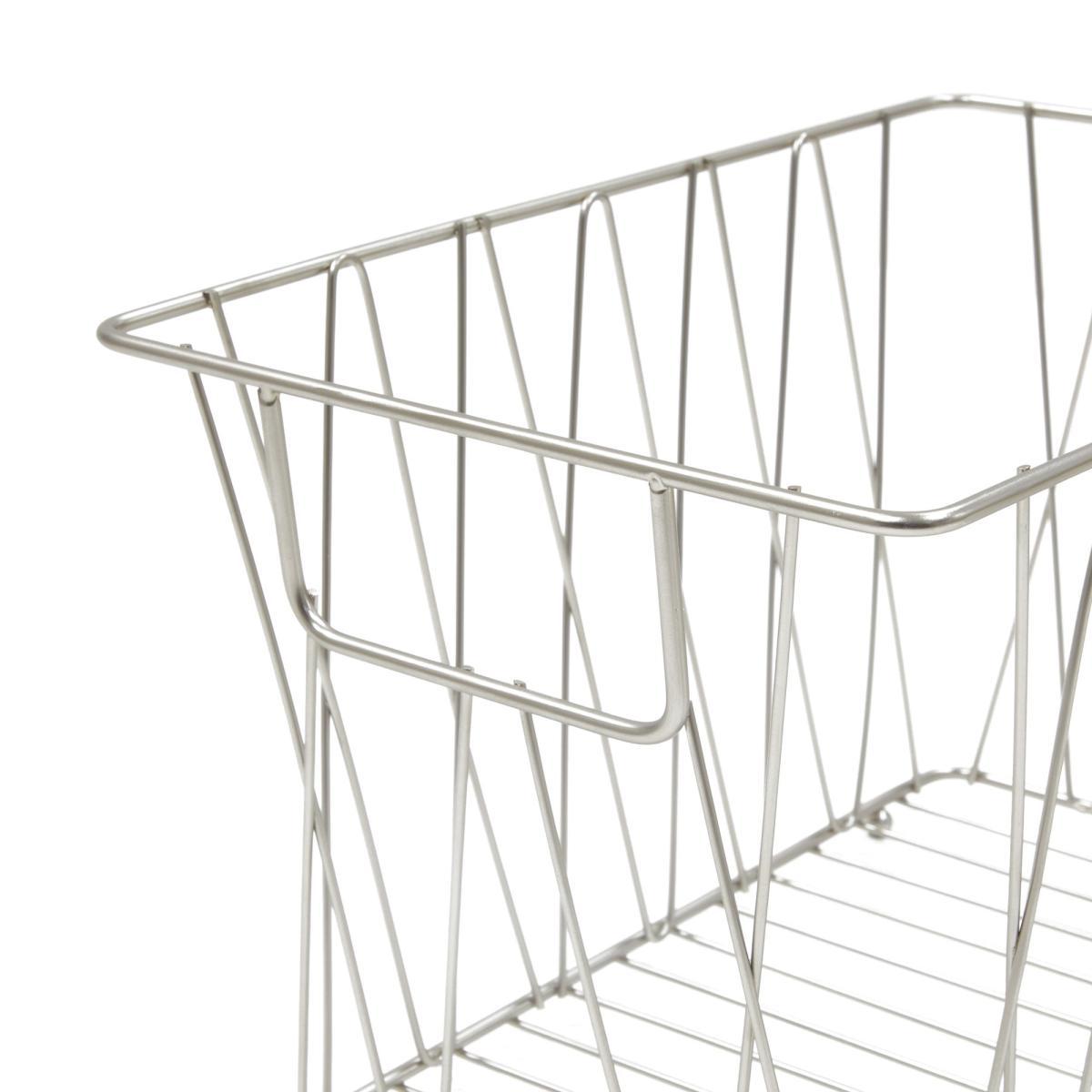 Luxe Brushed Silver Wire Basket Silver – image 3