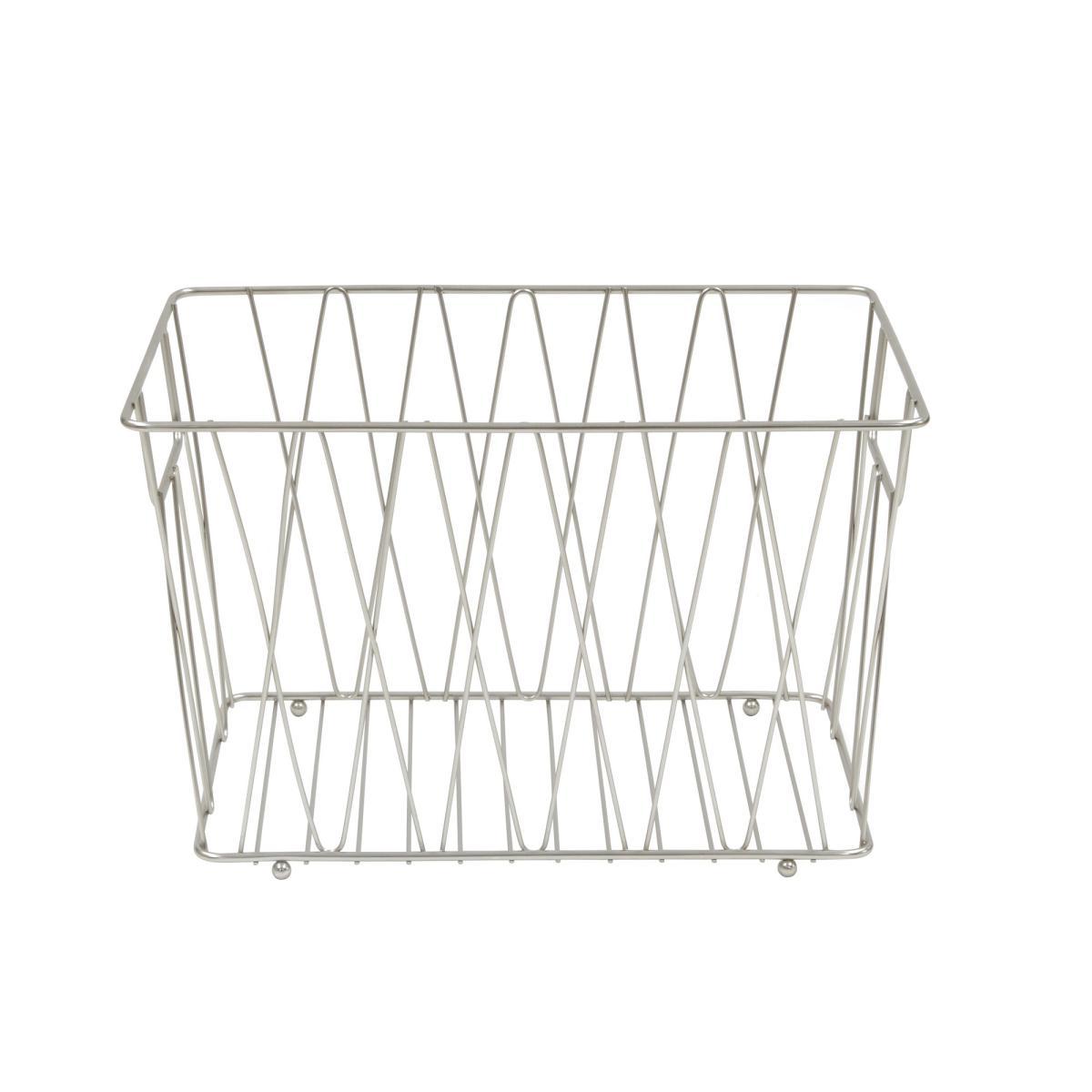 Luxe Brushed Silver Wire Basket Silver – image 4