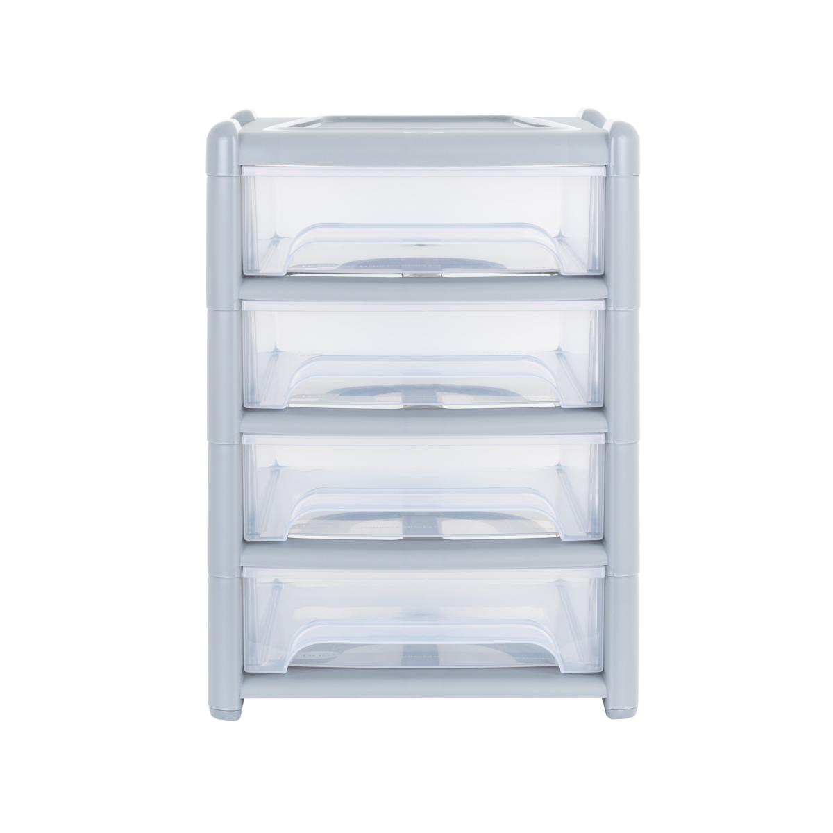 Wham Shallow 4 Drawer Storage Tower Unit Grey – image 5