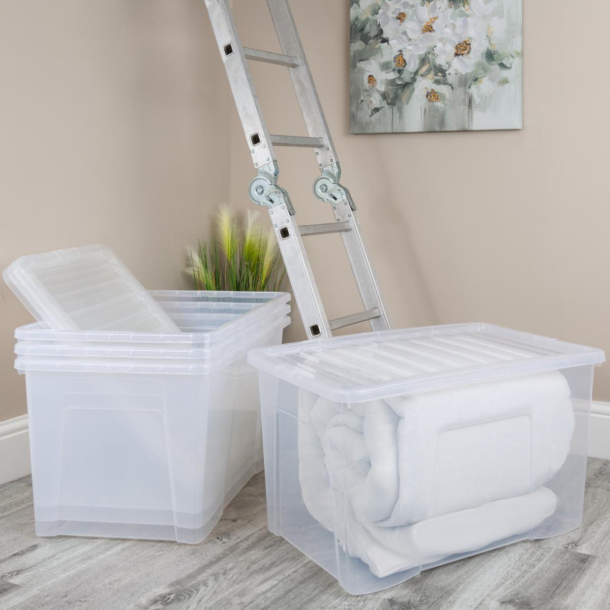Wham Crystal Pack of 4 102L Boxes & Lids Clear – image 2