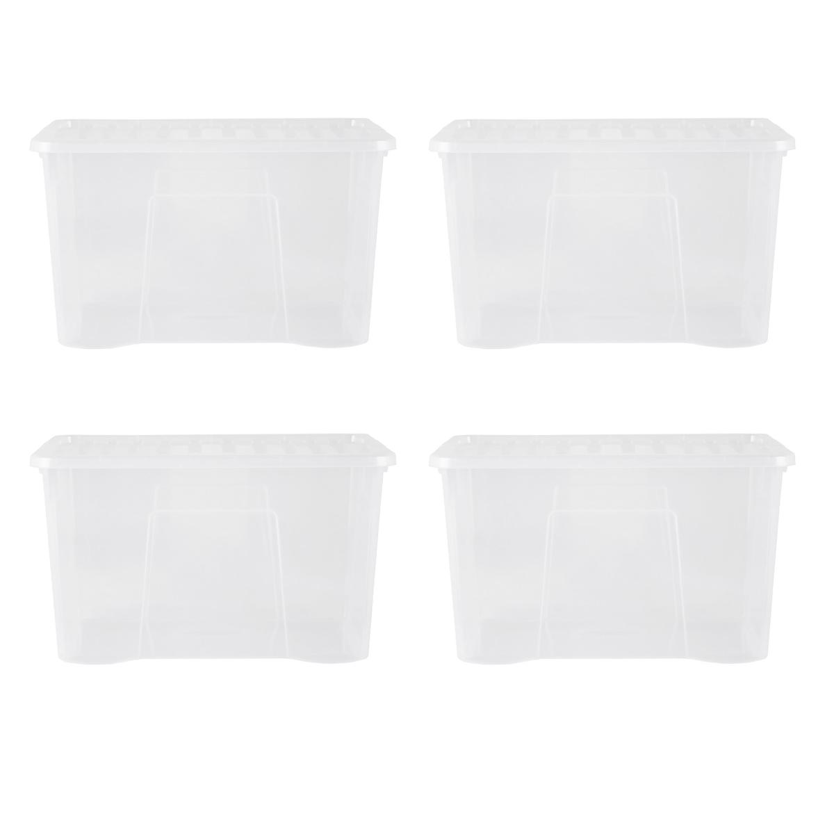 Wham Crystal Pack of 4 102L Boxes & Lids Clear – image 5