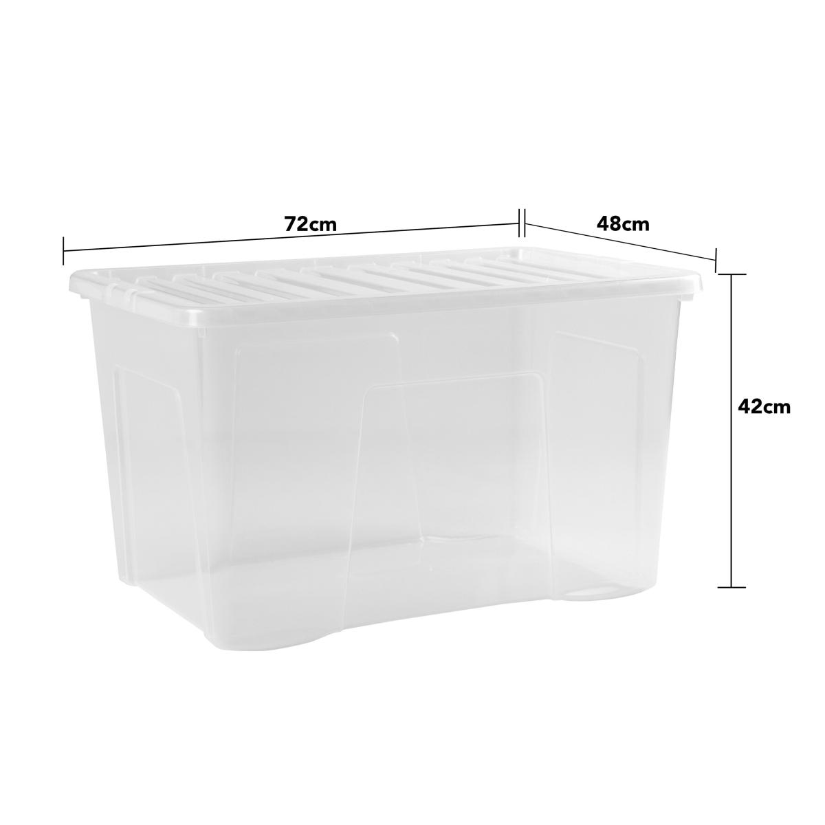 Wham Crystal Pack of 4 102L Boxes & Lids Clear – image 6
