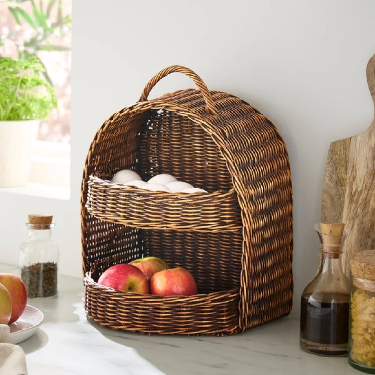 Woven Tiered Storage Basket – image 1