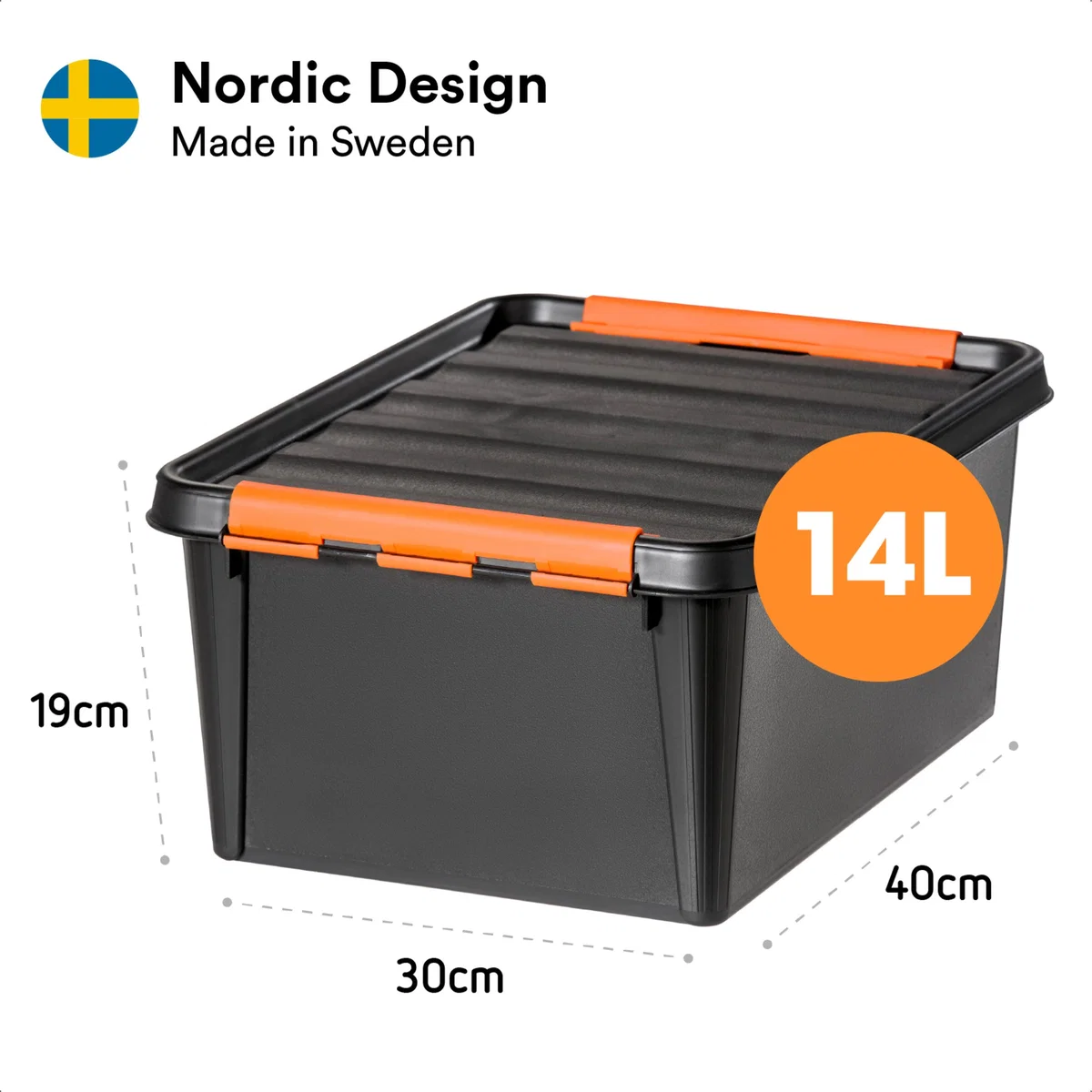 SmartStore Pro 14L Set of 3 Boxes, Black & Orange Black – image 3
