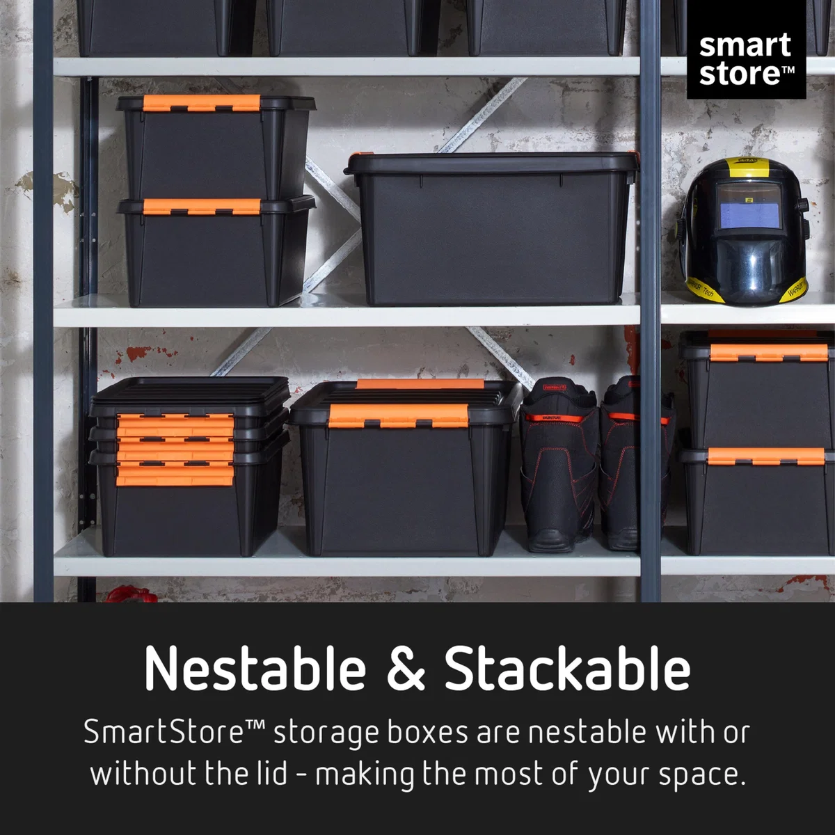 SmartStore Pro 14L Set of 3 Boxes, Black & Orange Black – image 4
