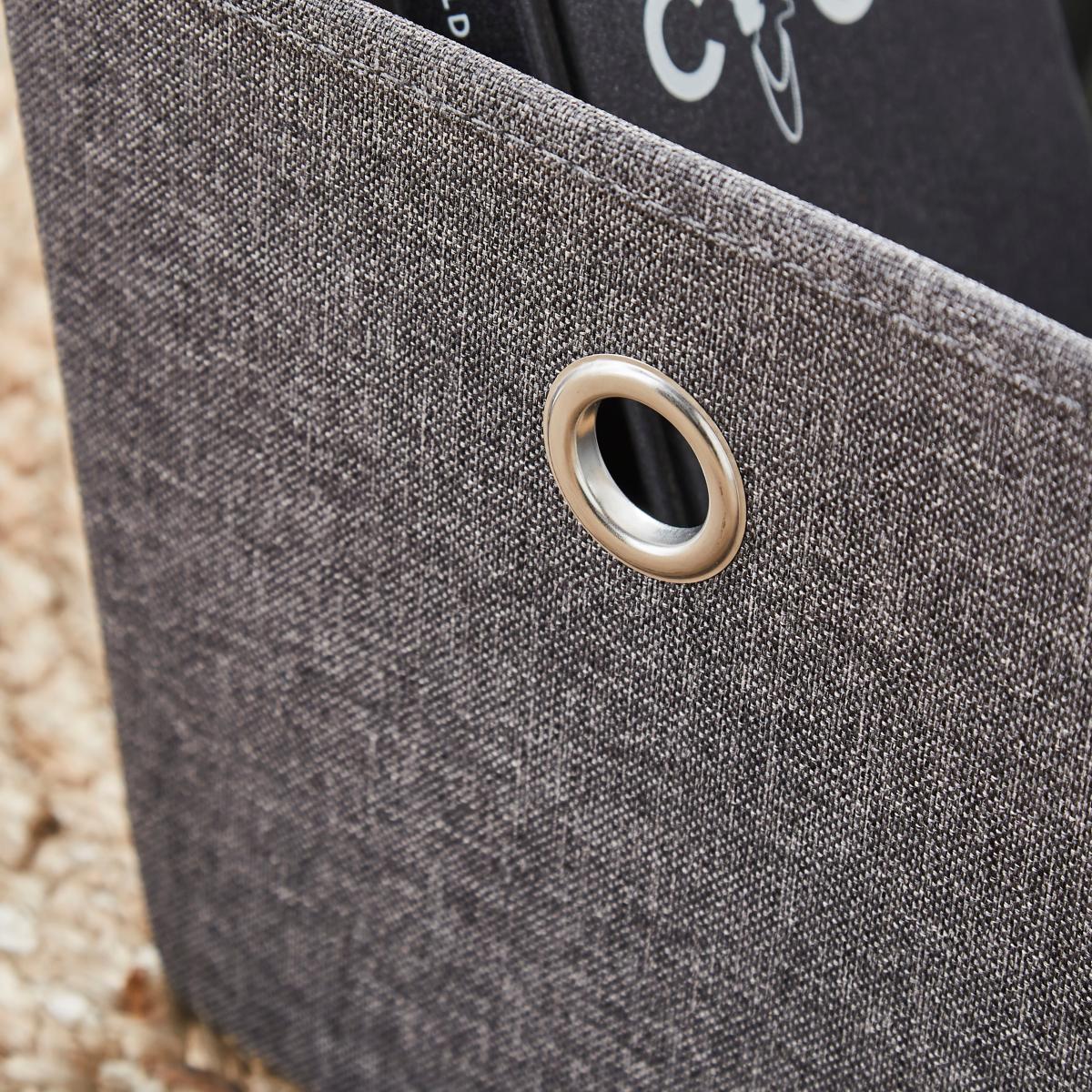 Faux Linen Tapered Basket Grey – image 2