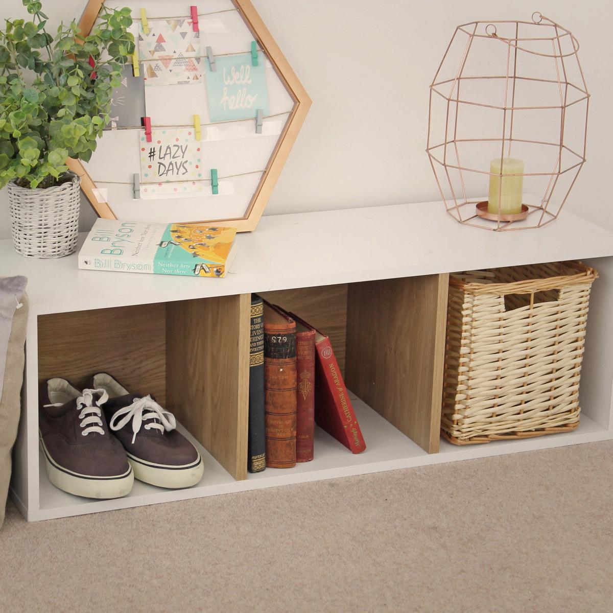 Rome Modular 3 Cube Floor Standing Shelving Unit White – image 3