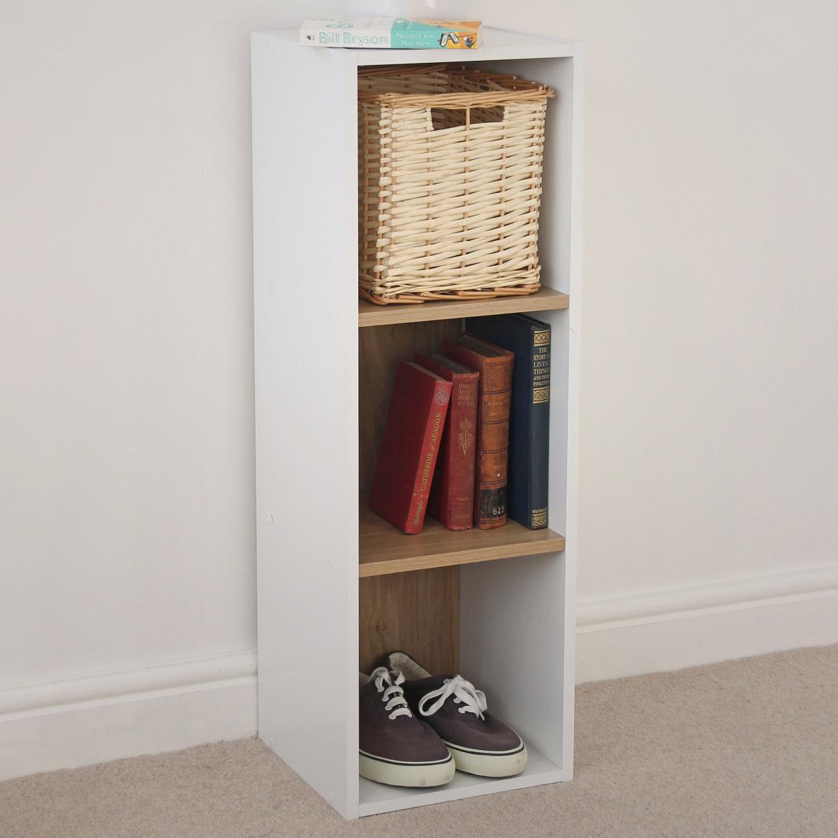 Rome Modular 3 Cube Floor Standing Shelving Unit White – image 4