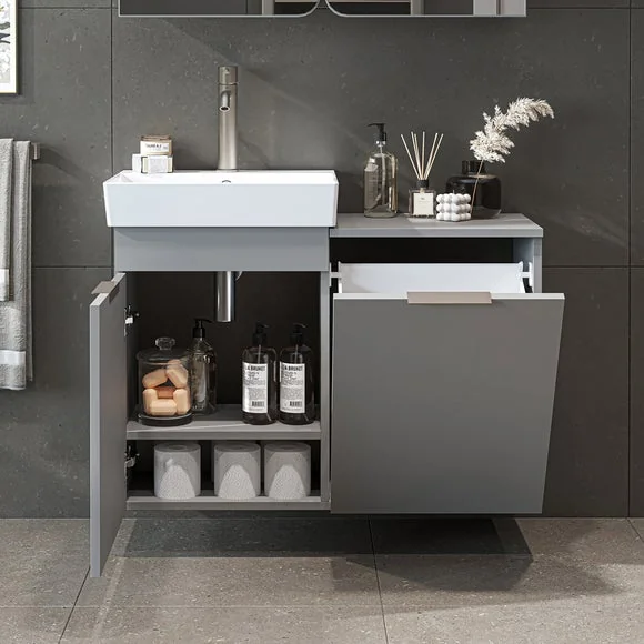 Dubai 2 Door Vanity Unit with Laundry Basket – image 2