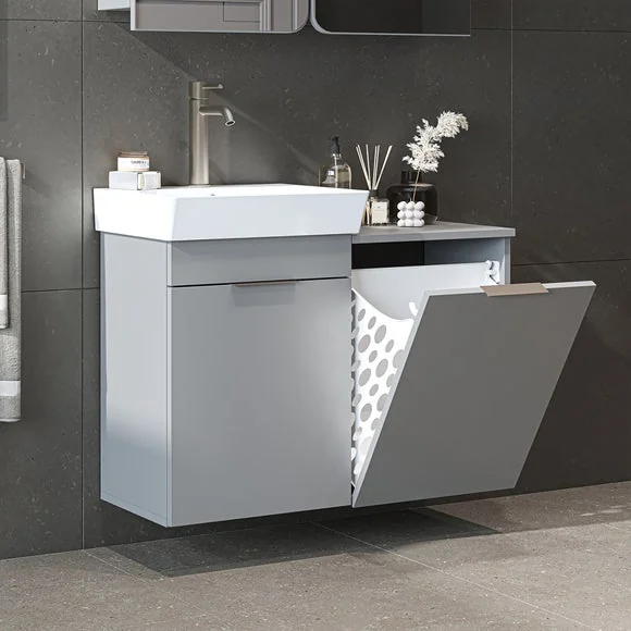 Dubai 2 Door Vanity Unit with Laundry Basket – image 4