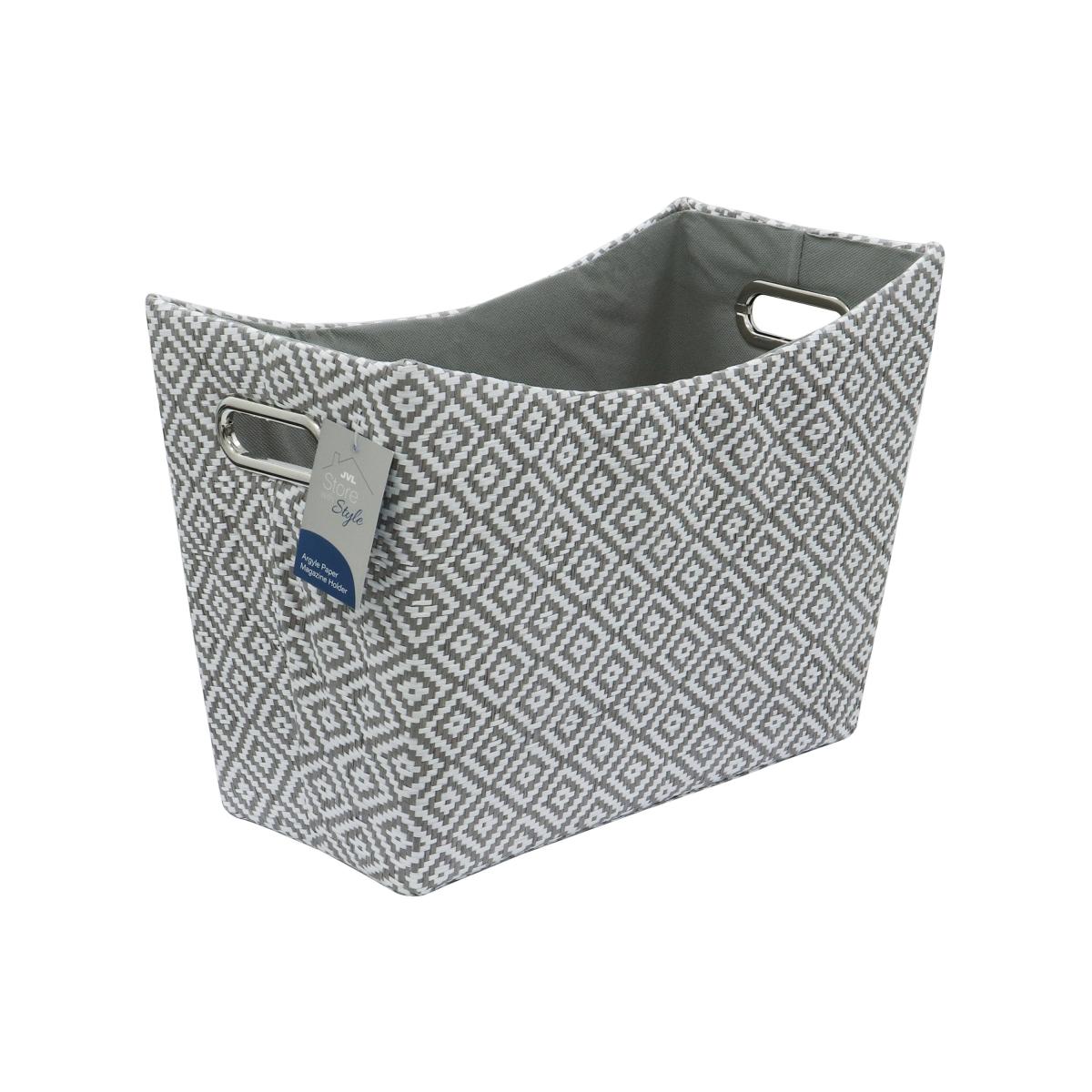 JVL Argyle Magazine Holder White and Grey – image 6