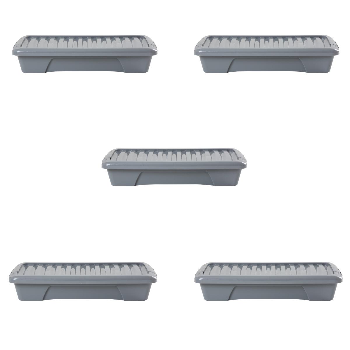 Wham Home Upcycle Set of 5 35l Grey Boxs With Lids Grey – image 5