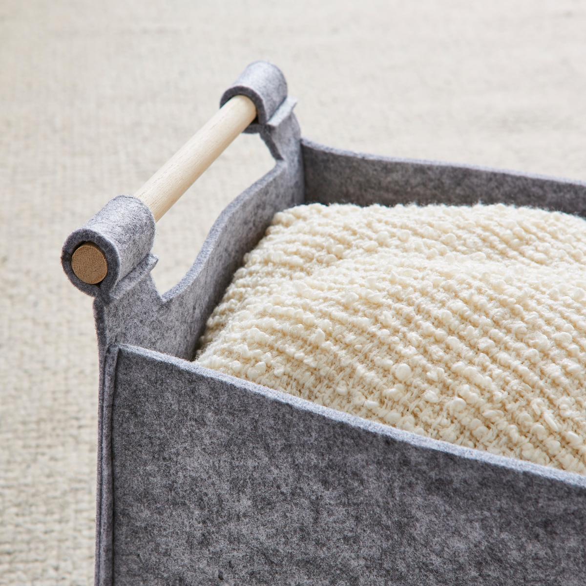 Set of 2 Felt Fabric Storage Box Grey – image 2
