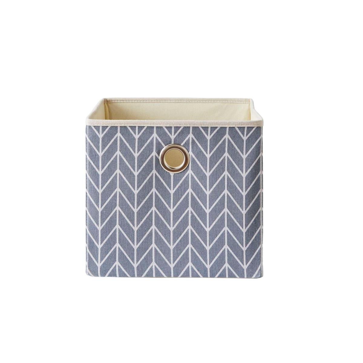 Set of 2 Chevron Small Storage Boxes Grey – image 2
