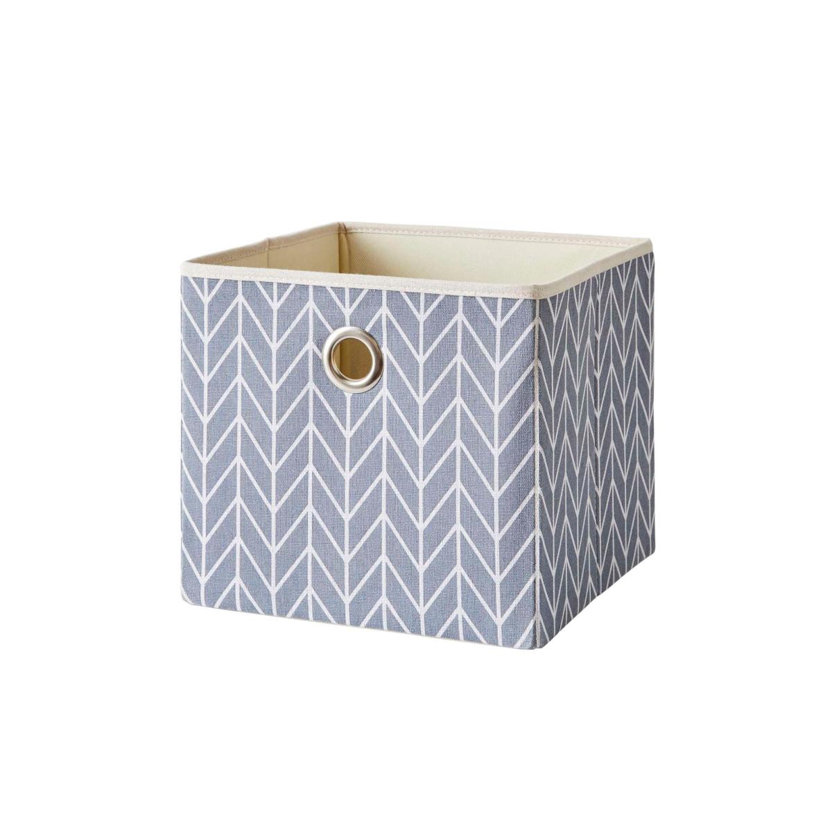 Set of 2 Chevron Small Storage Boxes Grey – image 3