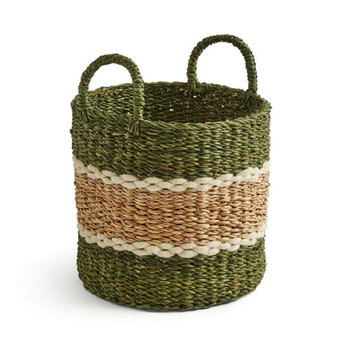 Green Stripe Storage Basket – image 3