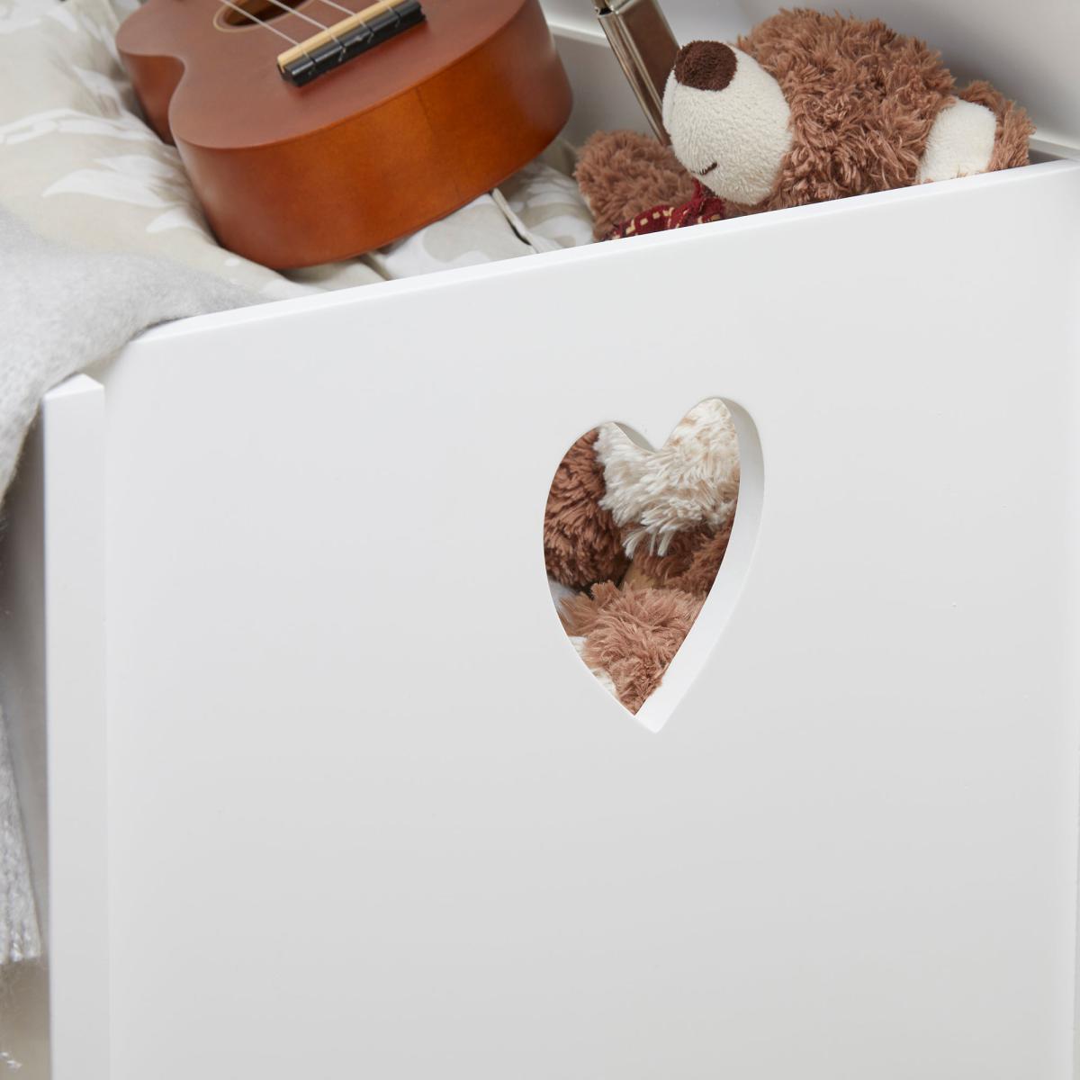 White Heart Cut Out Storage Box White – image 2