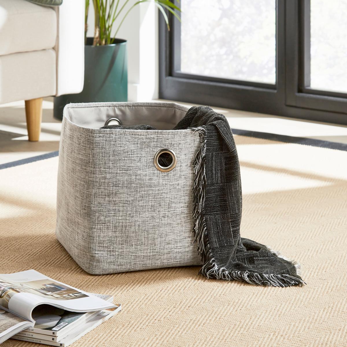 Textured Storage Box Grey – image 2