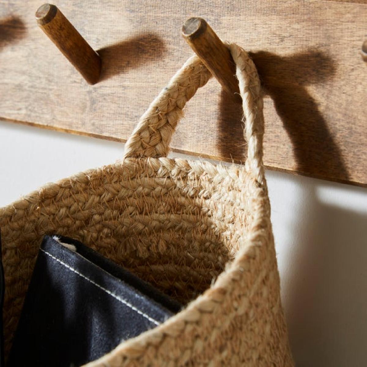 Medium Wall Hanging Jute Storage Basket – image 2