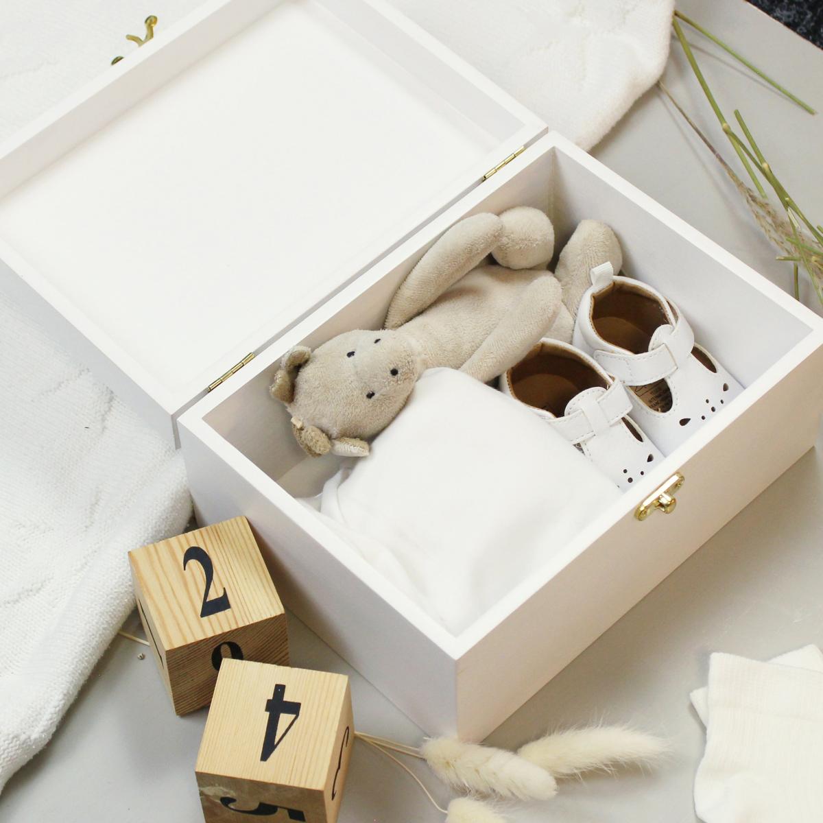 Personalised Safari Animals Wooden Keepsake Box White – image 3