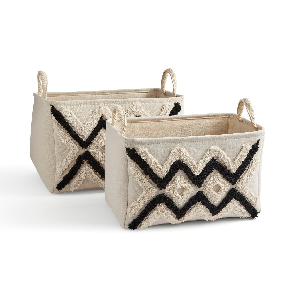 Set of 2 Berber Storage Baskets Cream – image 3