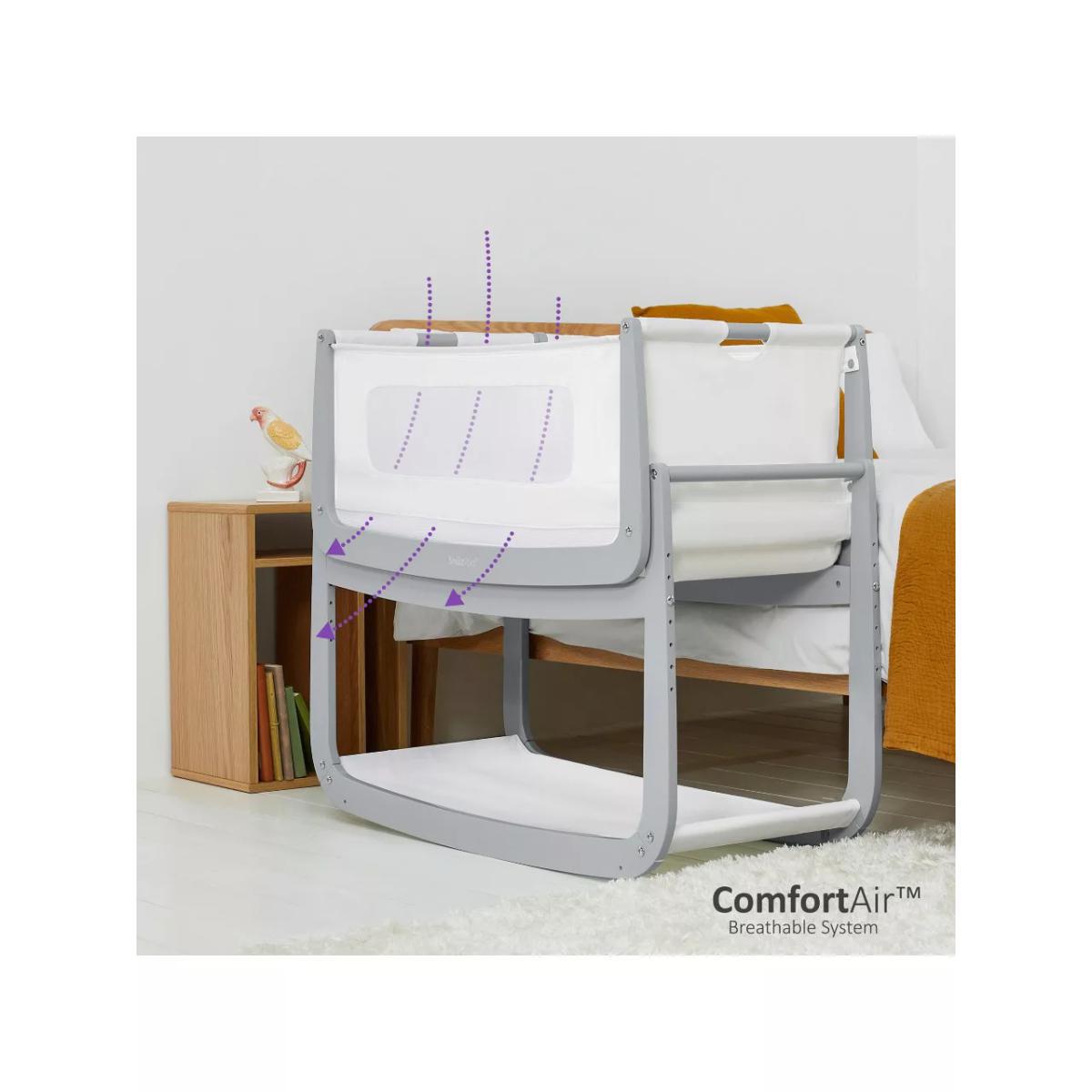 Snüz SnüzPod 4 Bedside Crib, Dove Grey – image 3