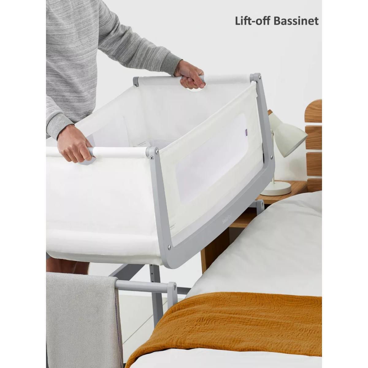 Snüz SnüzPod 4 Bedside Crib, Dove Grey – image 6
