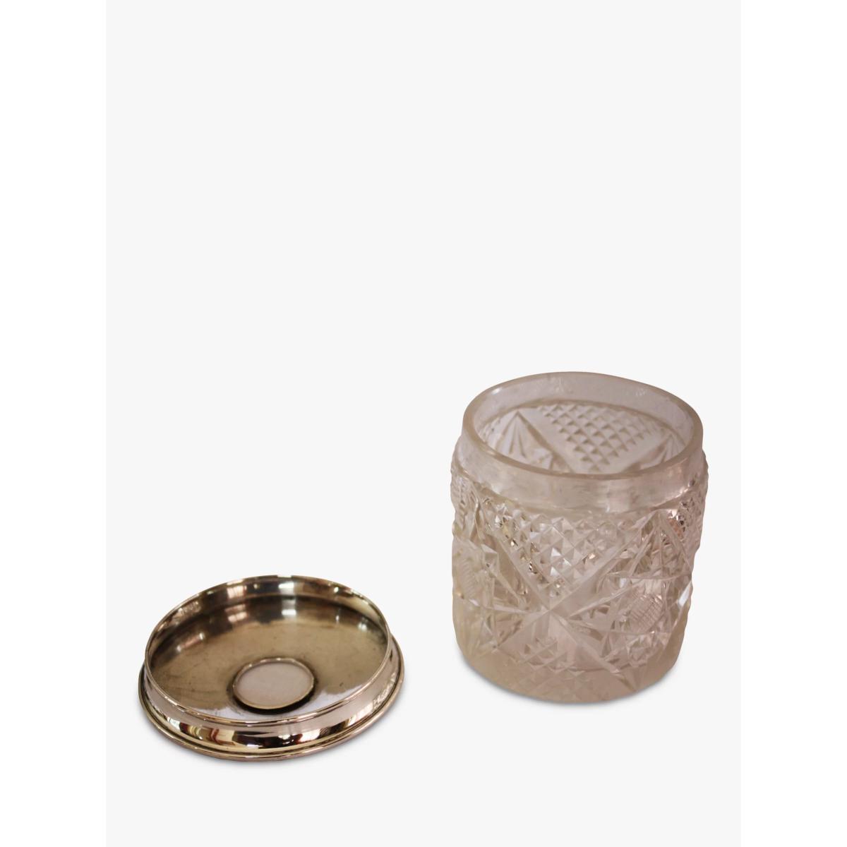 VF Jewellery Second Hand Silver Top Hair Tidy Jar, Dated London 1920 – image 2