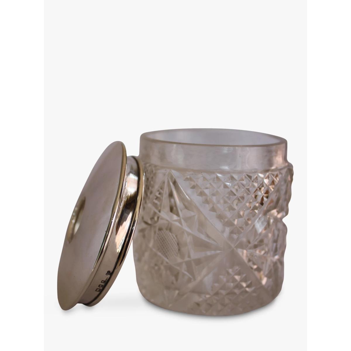 VF Jewellery Second Hand Silver Top Hair Tidy Jar, Dated London 1920 – image 4