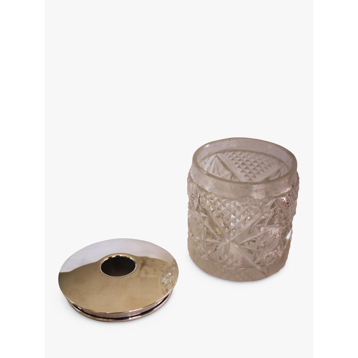 VF Jewellery Second Hand Silver Top Hair Tidy Jar, Dated London 1920 – image 6
