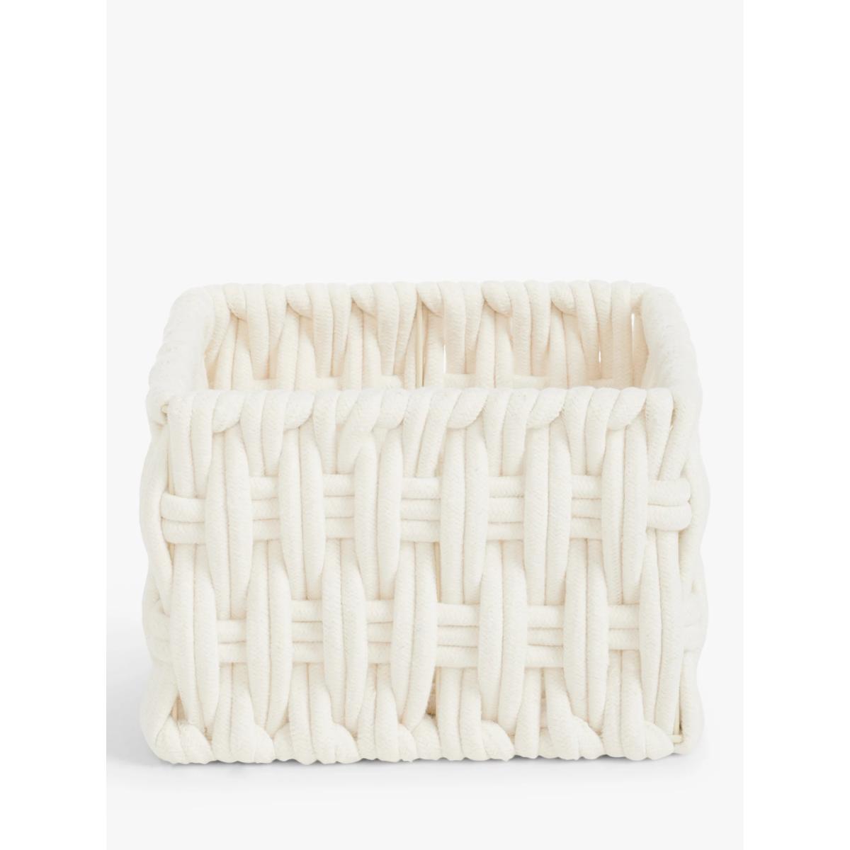 John Lewis ANYDAY Chunky Weave Storage Basket, White – image 2