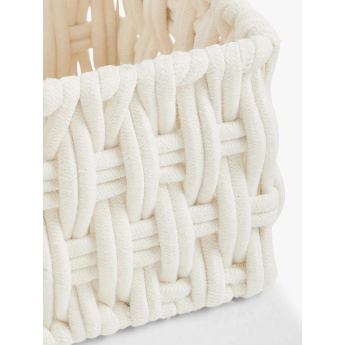 John Lewis ANYDAY Chunky Weave Storage Basket, White – image 3