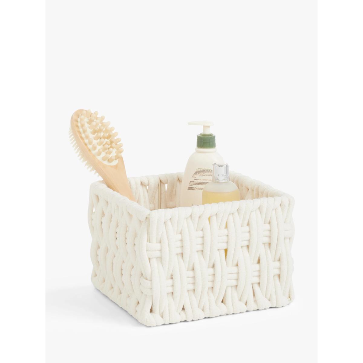 John Lewis ANYDAY Chunky Weave Storage Basket, White – image 4