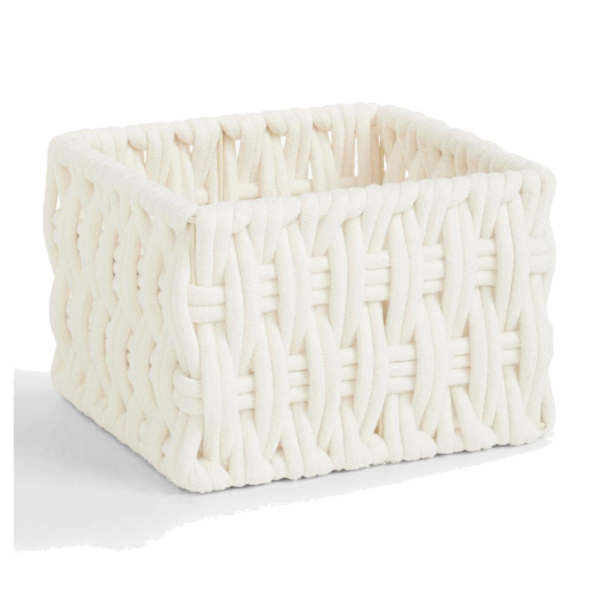 John Lewis ANYDAY Chunky Weave Storage Basket, White – image 1
