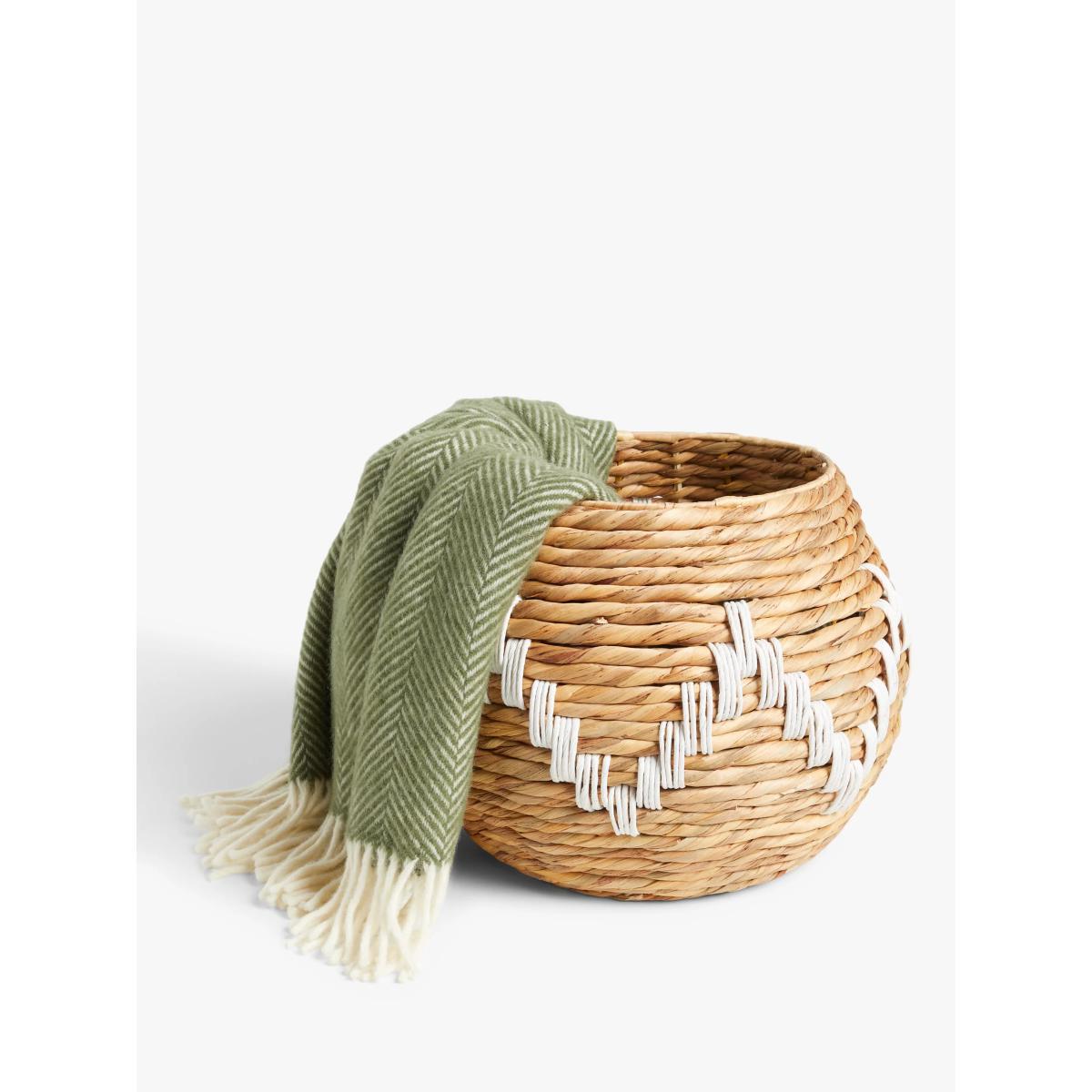 John Lewis & Partners Water Hyacinth & White Weave Basket – image 2