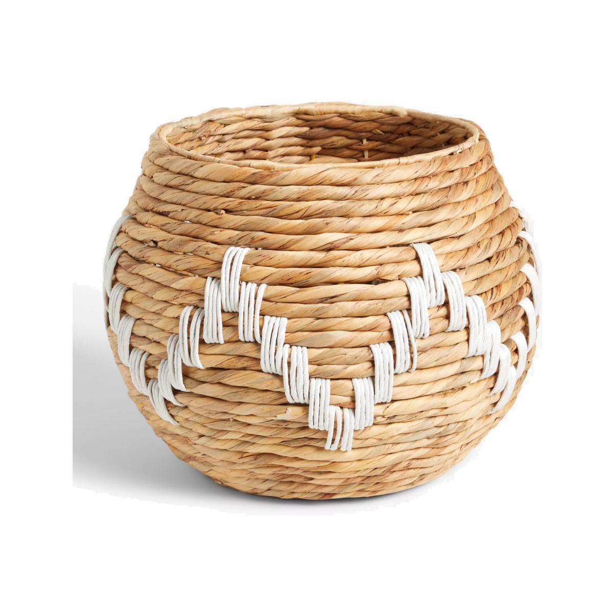 John Lewis & Partners Water Hyacinth & White Weave Basket – image 1