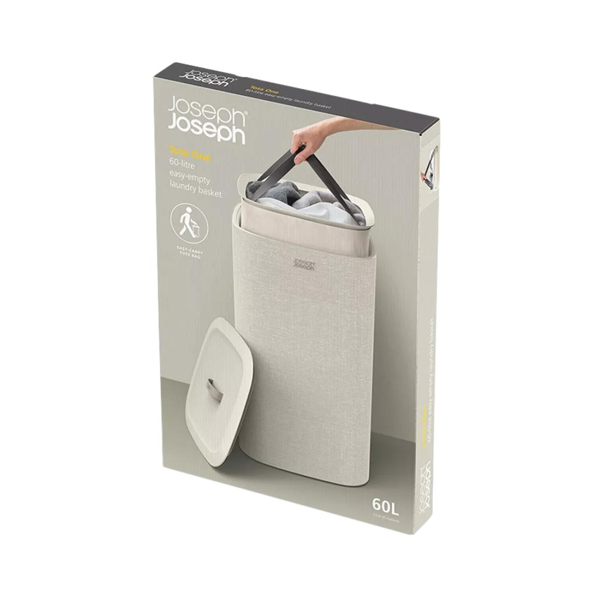 Joseph Joseph Tota Single Laundry Basket, 60L, Ecru – image 7
