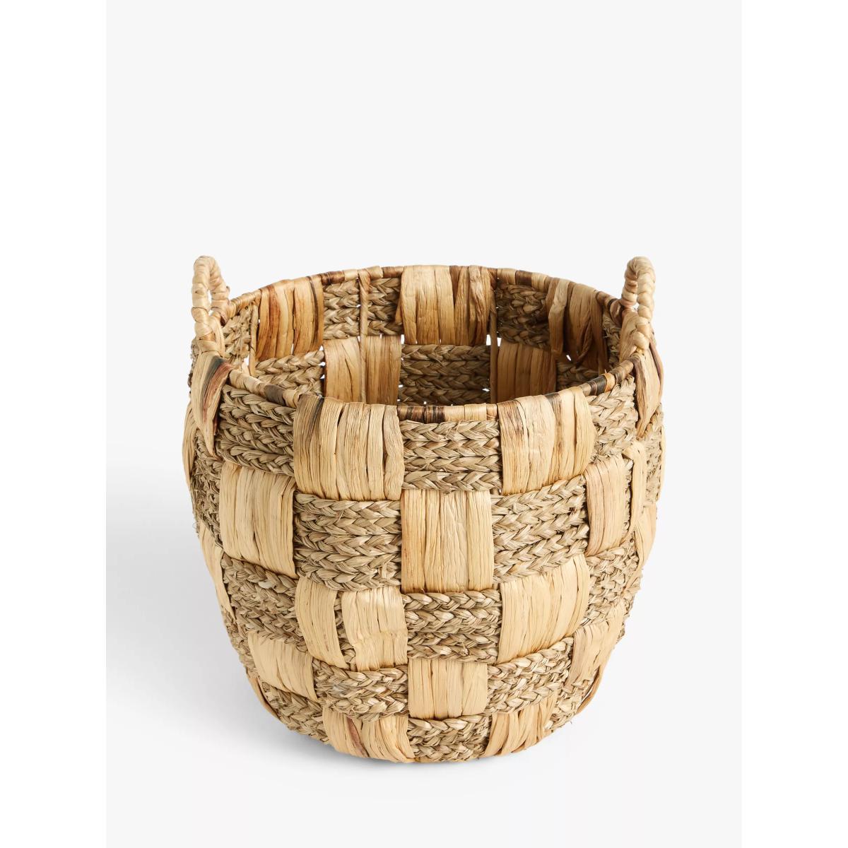 John Lewis & Partners Seagrass & Water Hyacinth Check Storage Basket – image 2