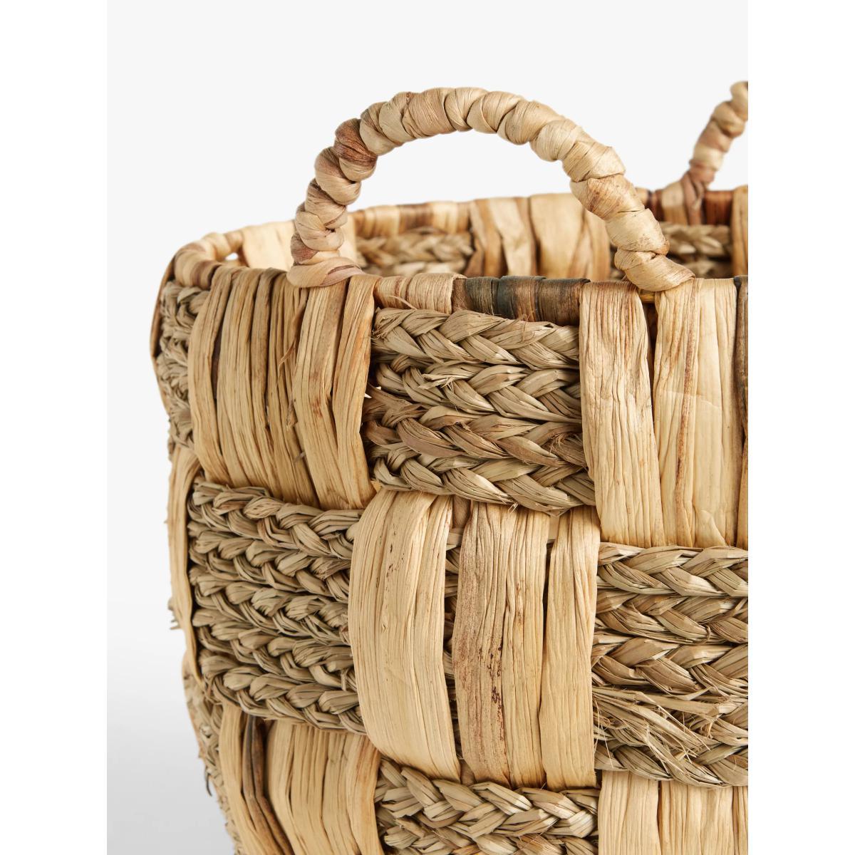 John Lewis & Partners Seagrass & Water Hyacinth Check Storage Basket – image 3