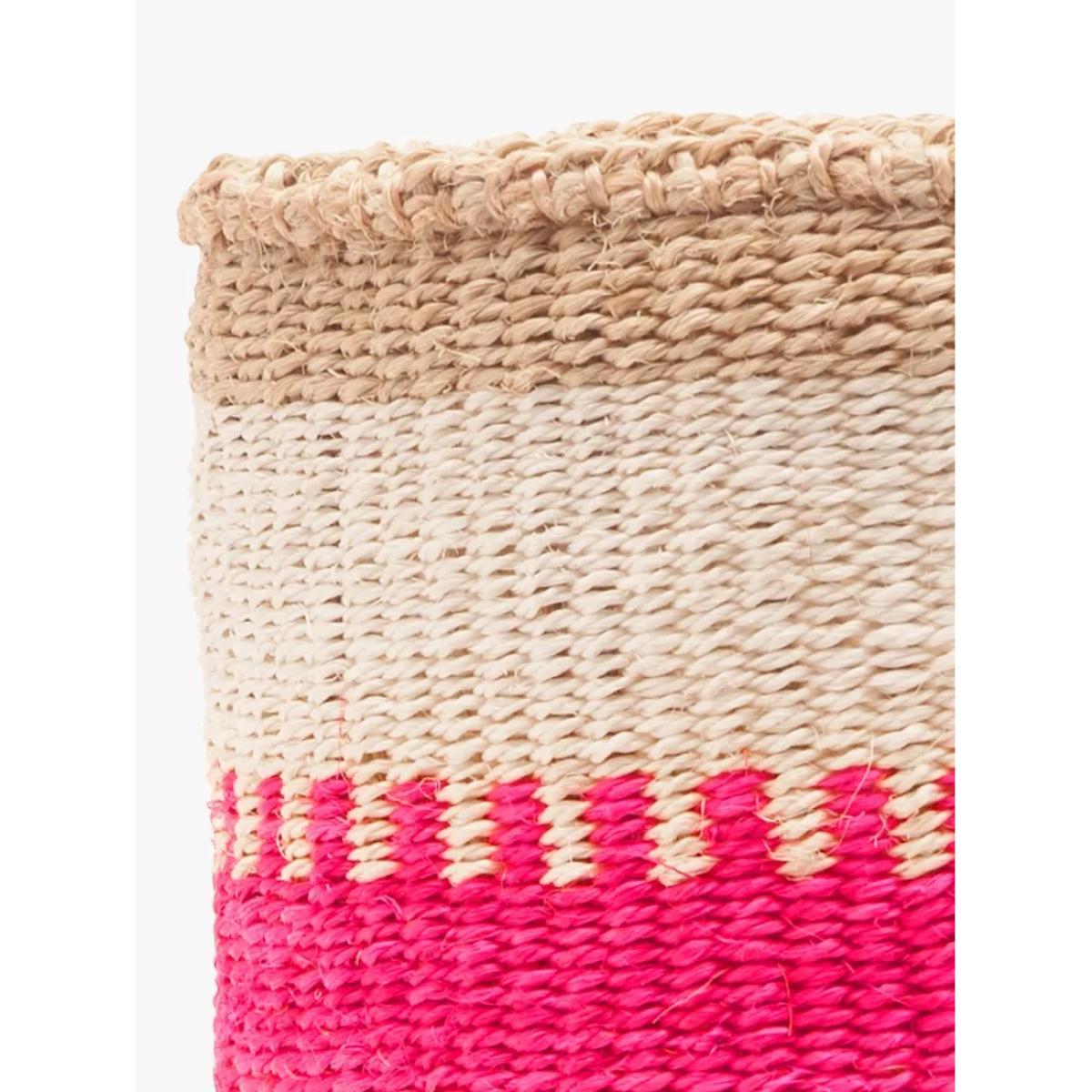 The Basket Room Kuzuia Woven Storage Basket, Pink Stripe, Medium – image 6