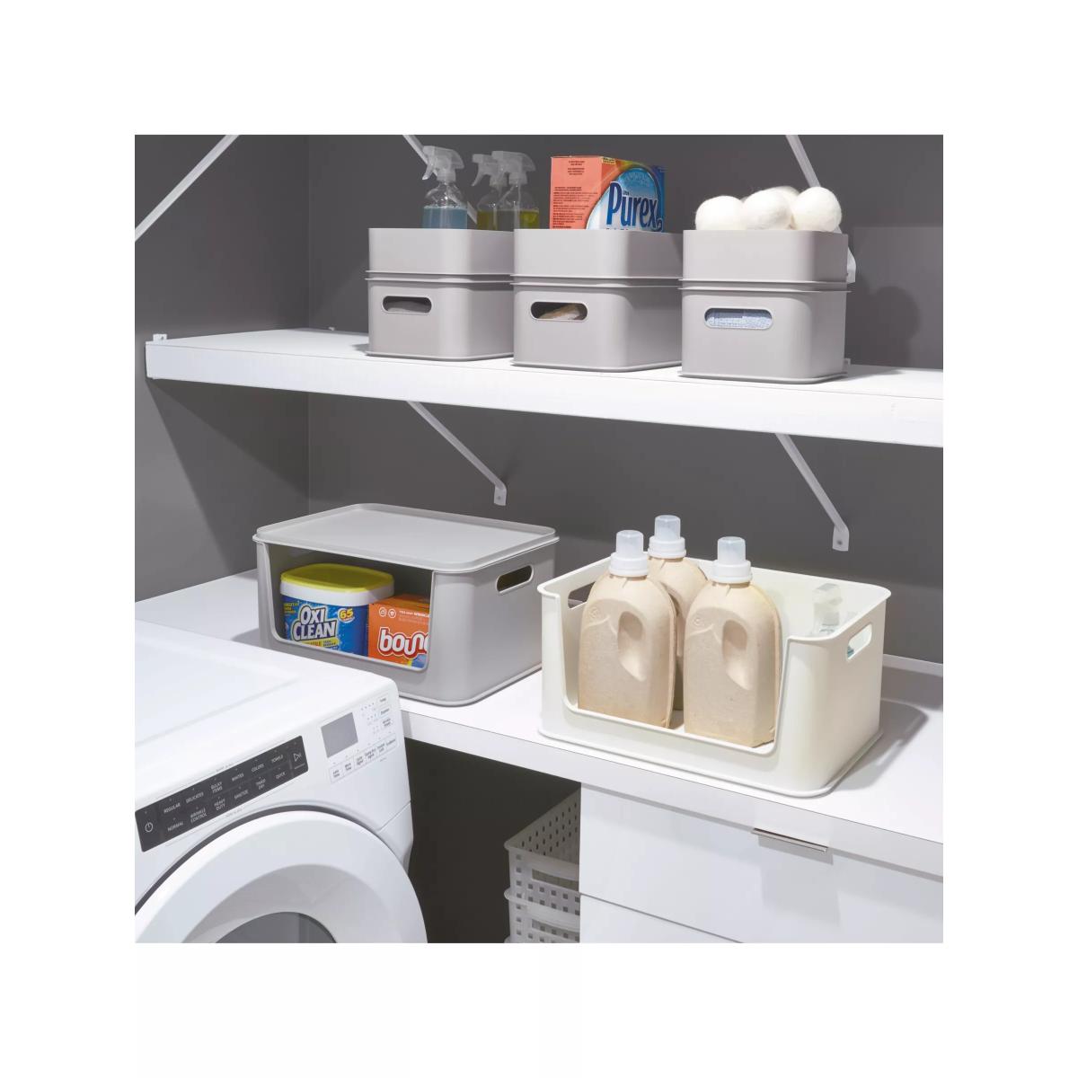 iDesign Eco Collection Recycled Plastic Stacking Open Front Box, Large – image 4