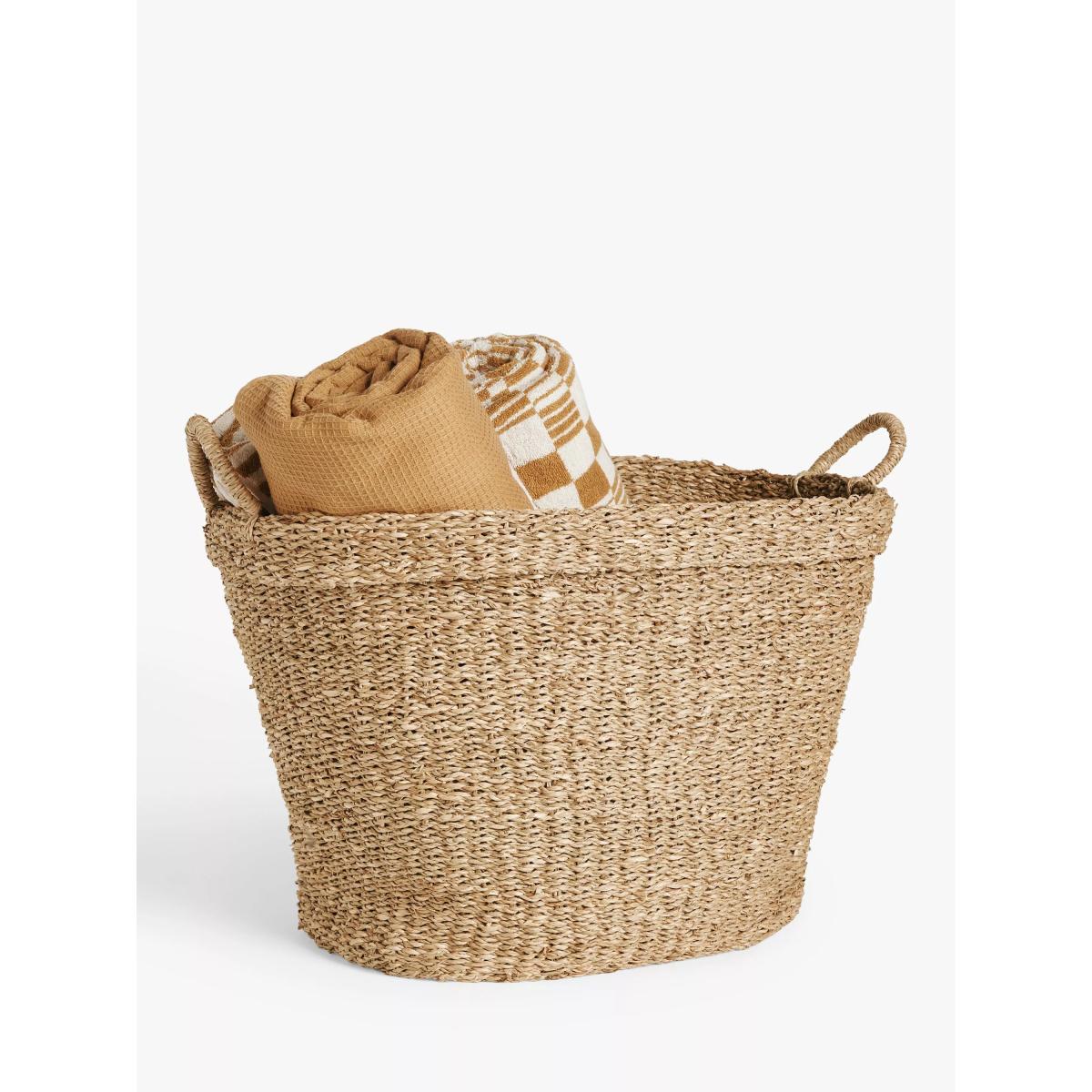 John Lewis Slouchy Oval Seagrass Basket, Natural – image 3