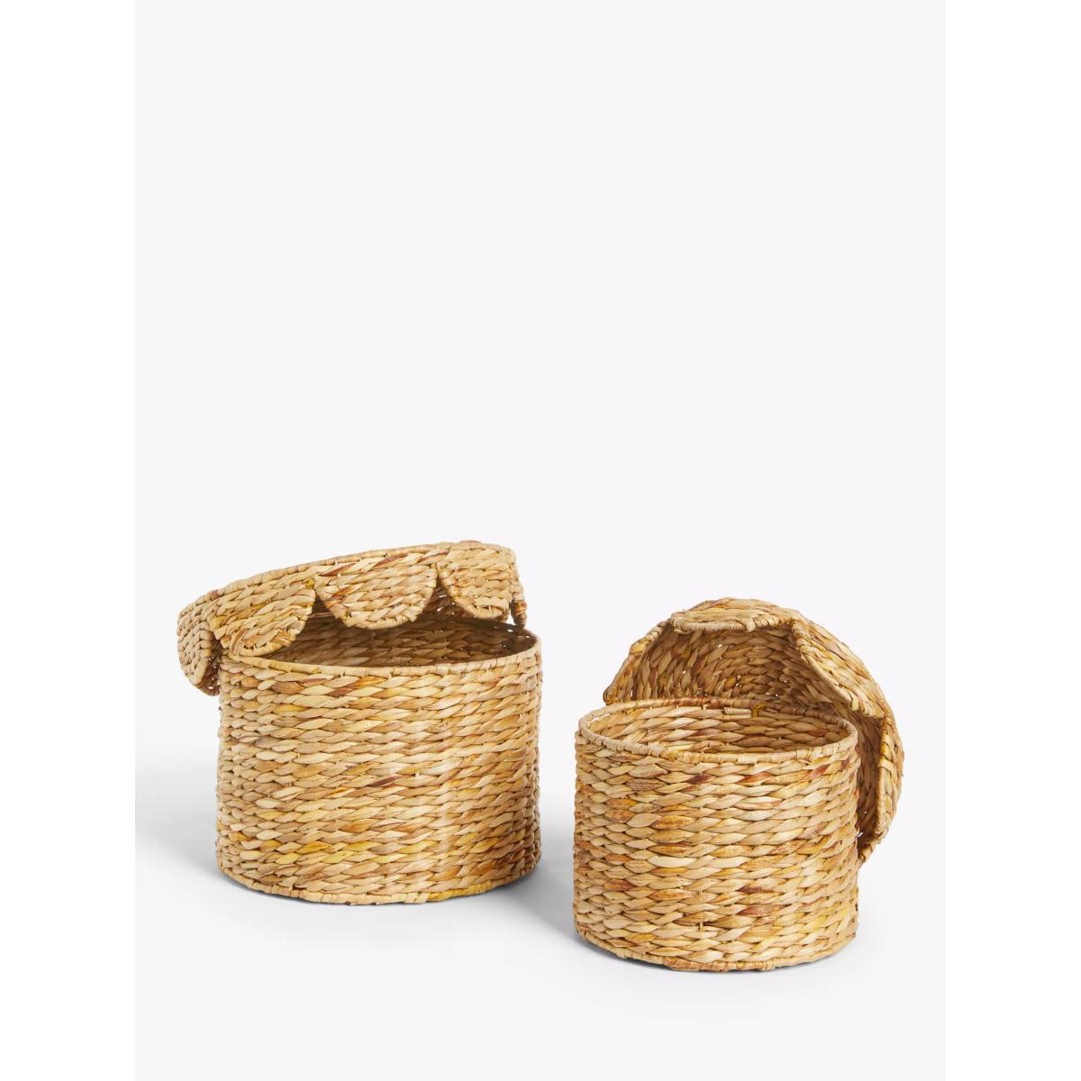 John Lewis Scalloped Edge Bulrush Storage Baskets, Set of 2 – image 3