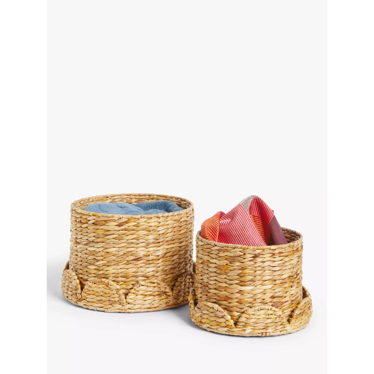 John Lewis Scalloped Edge Bulrush Storage Baskets, Set of 2 – image 4
