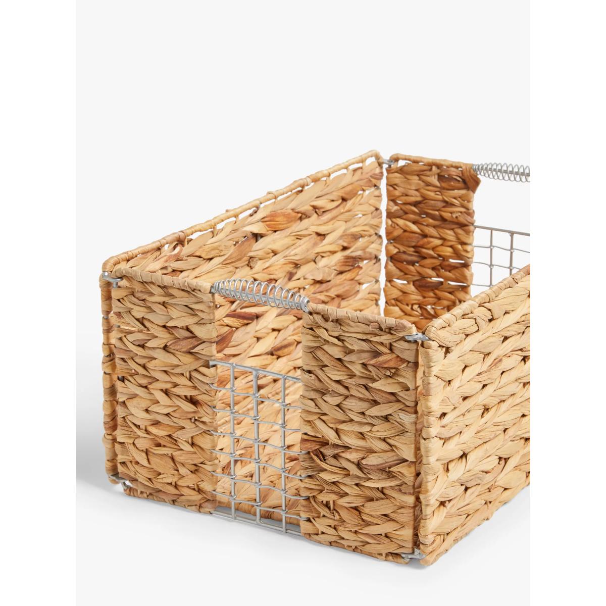 John Lewis Folding Water Hyacinth Storage Basket, Rectangular, Natural – image 2