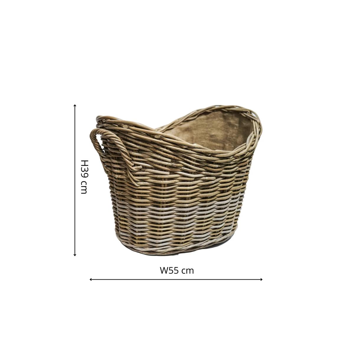 Ivyline Natural Wicker Oval Log Basket – image 4