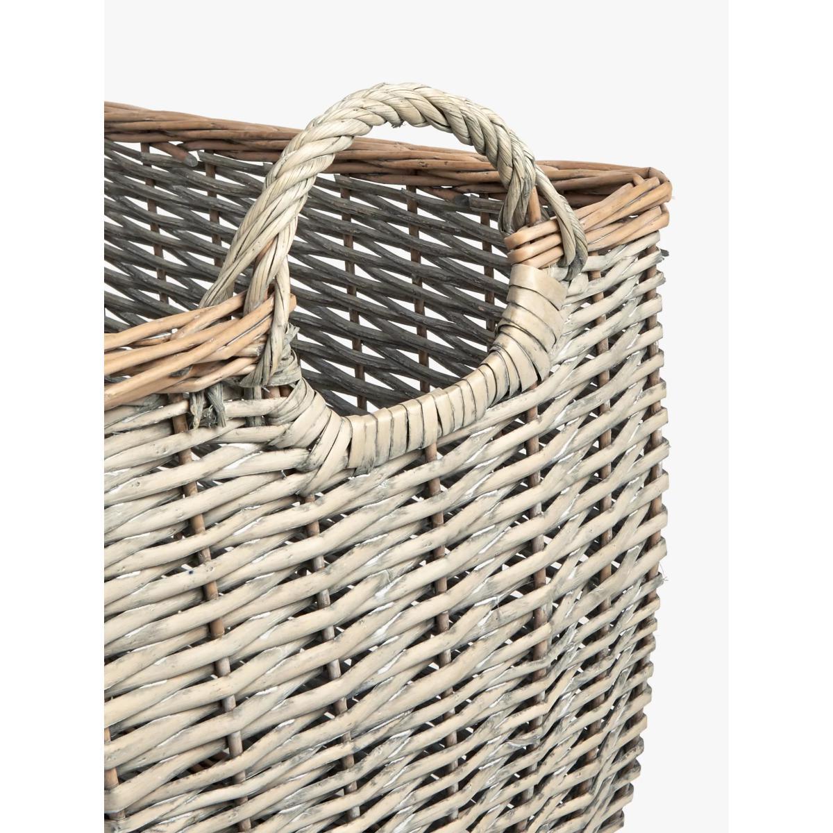 John Lewis & Partners Split Willow Large Log Basket, Grey – image 3