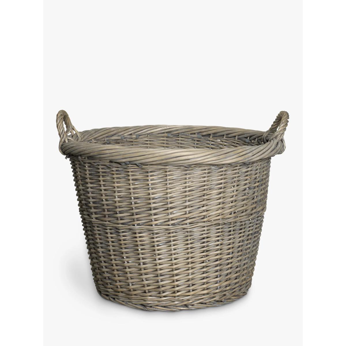 ANYDAY John Lewis & Partners Wicker Log Basket, Grey – image 2